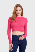 Sweater Mujer Crop Fucsia