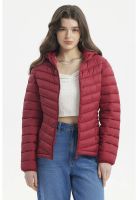 Parka Mujer Corta Plummy Cortes Burdeo