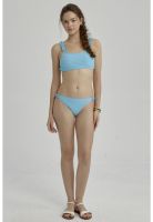 Traje De Baño Niña Bikini Arrugado Celeste