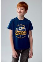 Polera Niño Básica Estampada Azul Petróleo - ll