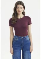 Polera Mujer Ajustado Burdeo