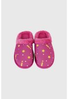 Pantufla Mujer Estampada Fucsia