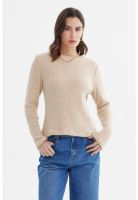 Sweater Mujer Slim Cuello Redondo Beige