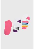 Calceta Deportiva Niña Tripack Fucsia - ll