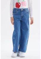 Jeans Niña Wide Leg Azul - ll
