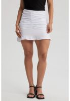 Falda Mujer Recogido Vuelos Blanco