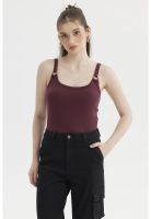 Polera Mujer Tirante Argolla Burdeo