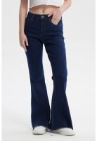 Jeans Mujer Moda Flare Azul