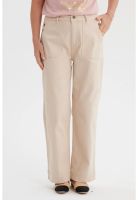 Jeans Mujer Clásico Calce Recto Beige Claro