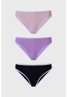 Calzón Mujer Tripack Bikini Liso Palo Rosa