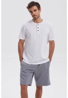 Polera Hombre 3 Botones Blanco