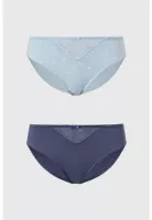 Calzón Mujer Bikini Liso Estampado Azul Claro