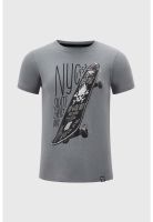 Polera Niño Acid Wash Print Gris