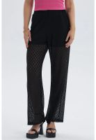 Pantalón Mujer Con Short Calce Flare Negro