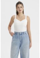 Polera Mujer Escote Cuadrado Blanco- ll