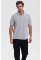 Polera Hombre Piqué Básica Lisa Gris Melange - lll