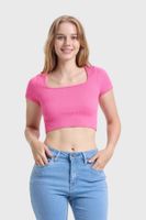 Polera Mujer Escote Cuadrado Rosado - lll