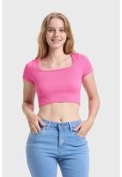 Polera Mujer Escote Cuadrado Rosado - lll