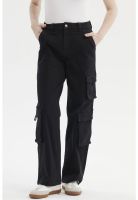 Jeans Mujer Calce Recto Cargo Negro