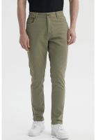 Jeans Hombre Slim Color Verde Militar - ll