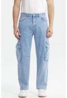Jeans Hombre Baggy Multicargo Azul Claro
