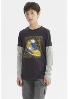 Polera Niño Básica Print Marengo