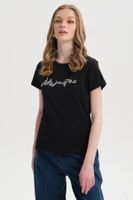 Polera Mujer Gráfica Roll Up Negro