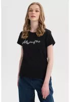 Polera Mujer Gráfica Roll Up Negro