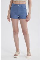 Short Mujer Gabardina Color Celeste Oscuro