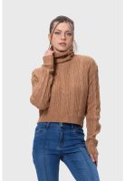 Sweater Mujer Trenzado Camel