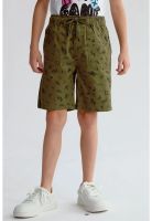 Bermuda Niño Gabardina Básica Verde Militar