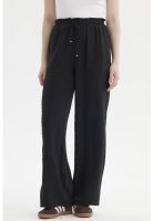 Pantalón Mujer Plumeti Pretina Elasticada Negro
