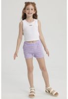 Polera Niña Rib Cut Out Blanco