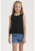 Polera Niña Con Cintas Negro