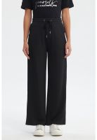 Pantalón Buzo Mujer Detalles Ojetillos Negro