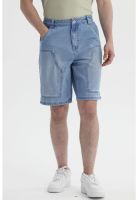 Bermuda Hombre Parche Carpintero Azul Retro