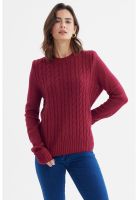 Sweater Mujer Tranzado Rojo