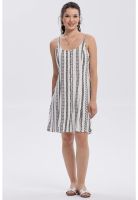 Vestido Mujer Lino Corto Crudo