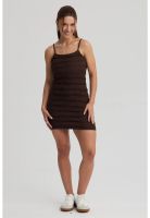 Vestido Mujer Corto Textura Café Oscuro