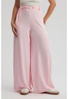 Pantalón Mujer Palazzo Cinturón Rosa