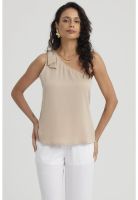Blusa Mujer Hombro Asimétrico Naranjo