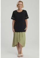 Polera Mujer Detalle Macramé Negro