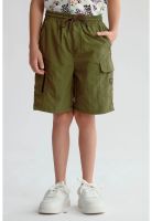 Bermuda Niño Cargo Nylon Verde Militar