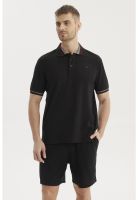 Polera Hombre Cuello Polo Negro - ll