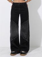 Jeans Pants Cortes Tachas