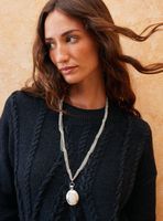 Collar Cadenas Metal con Dije de Piedra