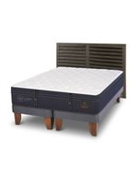 Cama Europea Grand Premium 2 Plazas Base Dividida + Respaldo Rhone