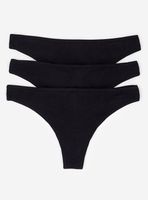 Pack 3 Calzones Algodón Thong Negro