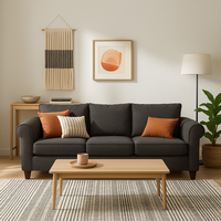 Sofá 3 Cuerpos Pavia Gris Oscuro Tela – Confort y Estilo para tu Hogar