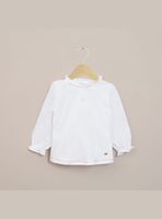 Polera Infant Niña Blanca Con Cuello
